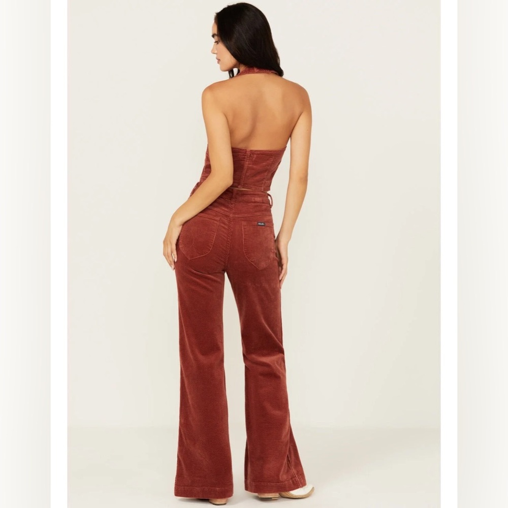 ▪️Rolla's Eastcoast Flare High Rise Pant in Brick Corduroy